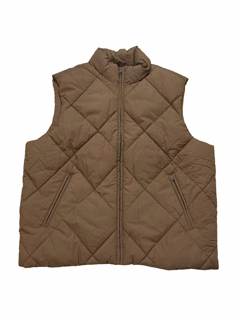 Old Navy Men's Brown Quilted Puffer Vest Large Water-Resistant